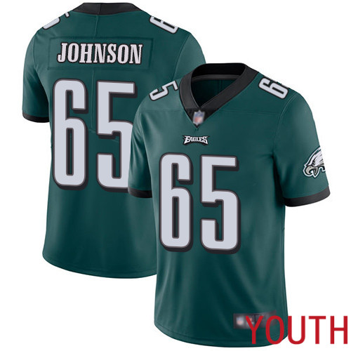 Youth Philadelphia Eagles #65 Lane Johnson Midnight Green Team Color Vapor Untouchable NFL Jersey Limited
